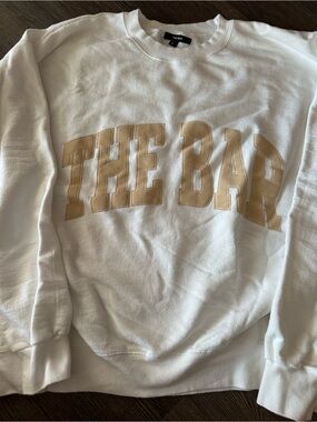 The Bar White and Tan Crewneck